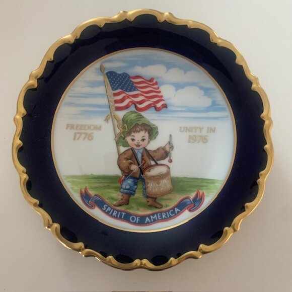Rare Spirit of America H.H. Lihs Collection Bavarian Porcelain Plate - 24K Gold - Picture 2 of 7
